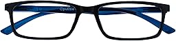 OPULIZE See - Lunettes Anti-Lumière Bleue Monture Étroite Charnières à Ressort Améliore le Sommeil Jeux Ordinateur Noir Hommes Femmes B9-1+0.00