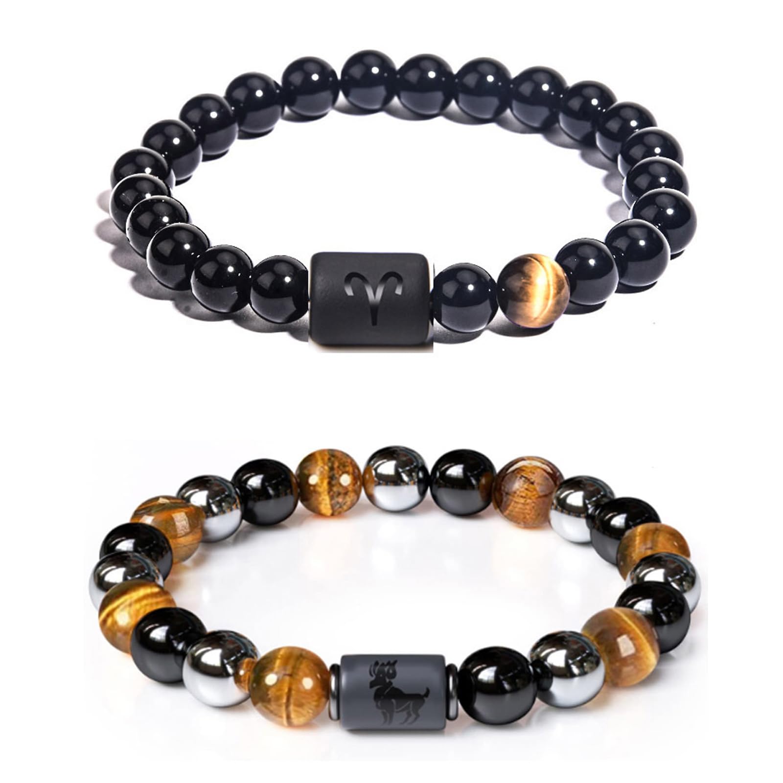 Caimeytie Damen mode Elastische Perlen Armbänder,2 Stück,ste