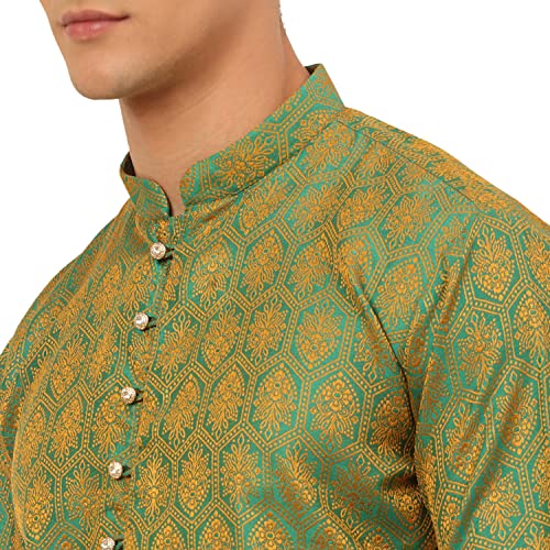Image of Jompers Silk Blend Men's Woven Design Kurtas.