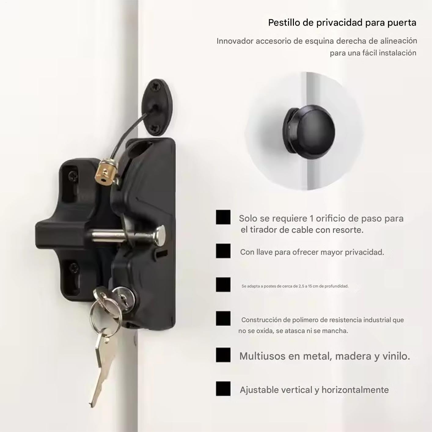 Cerradura pestillo puerta Herrajes de alta resistencia para proteger la