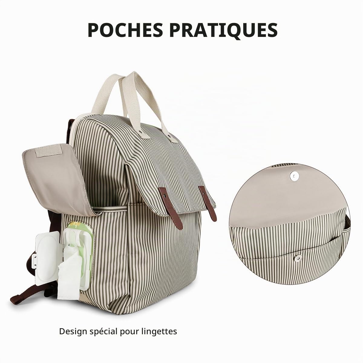 SONARIN Polyvalent Sac à Dos à Langer pour Bébé,Multifonctionnel Sac à Langer Bandoulière Bébé Sac de Maternité Sac à Couches de Voyage avec Matelas à Langer & Sac à Bouteille