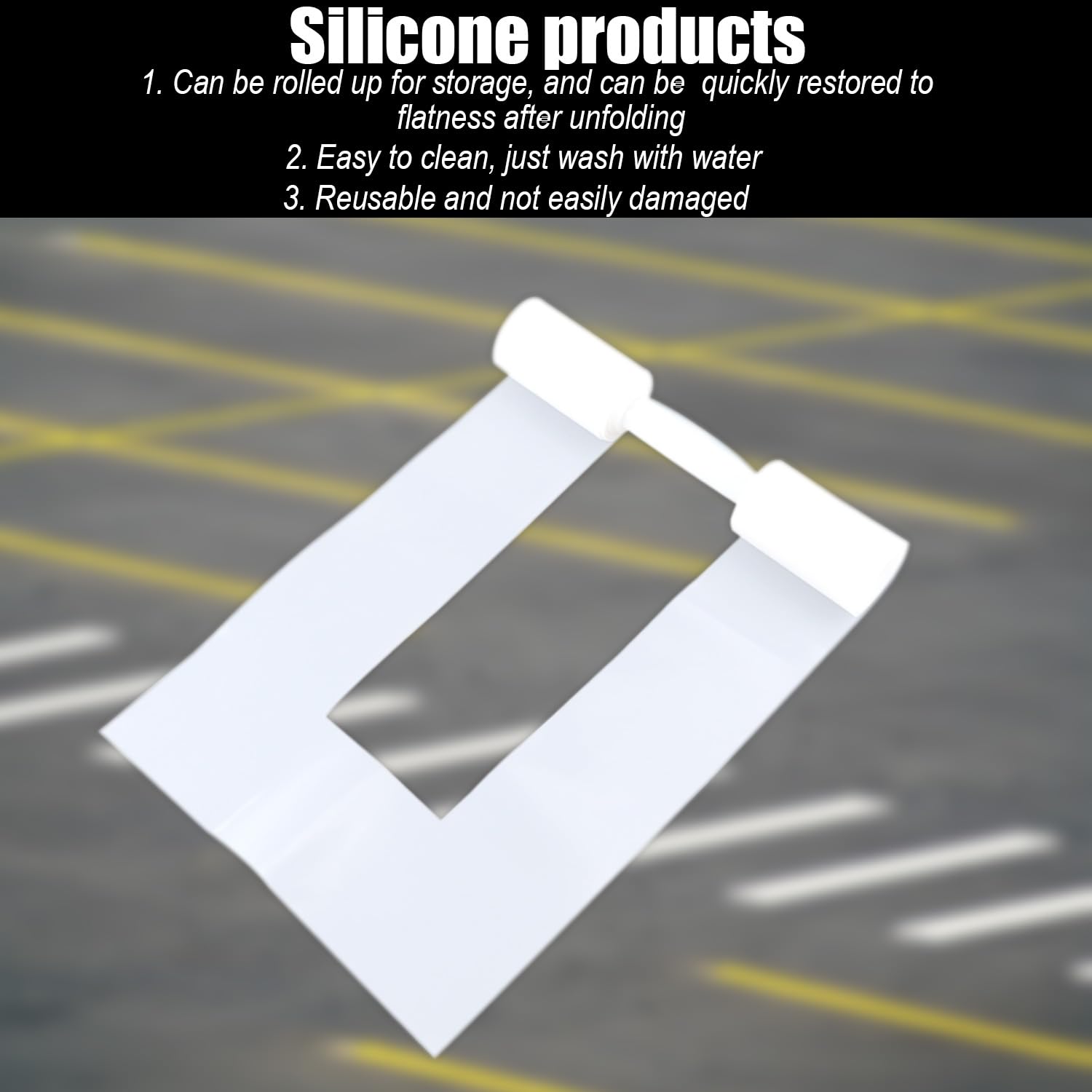 Stencil Per Parcheggio Pieghevole - Modello Per Strisce Parcheggio In Silicone | 215x10 Cm | Per Vialetti, Magazzini E Campi Sportivi - Foto 5