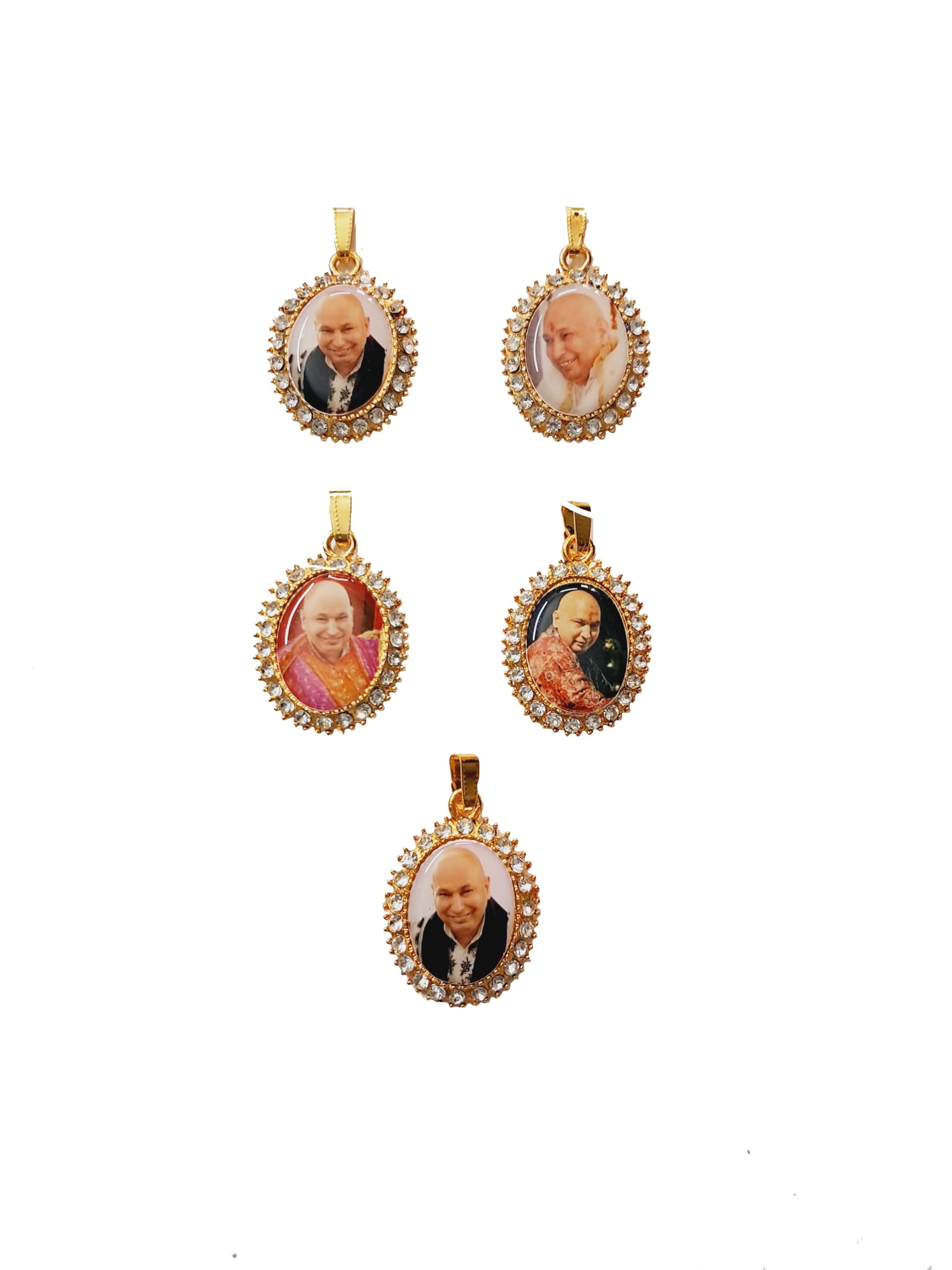 A n B Aish-n-Bless (Set of 5 GURU JI SWAROOP/Photo Golden Metal