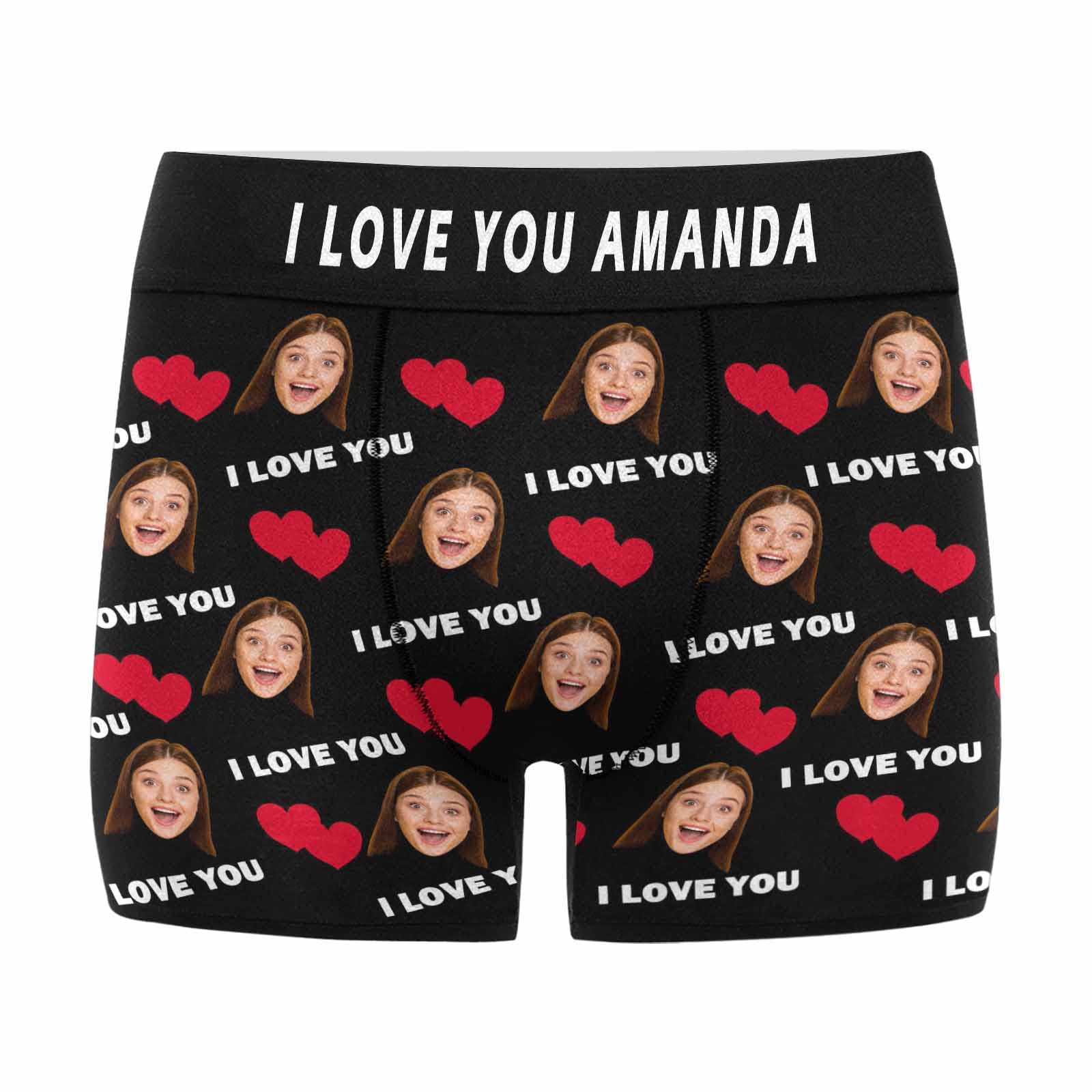 ADEDIY Custom Men's Boxer Briefs This Belongs to Me Boxers for Men Personalized Funny Wife Face Shorts Underwear