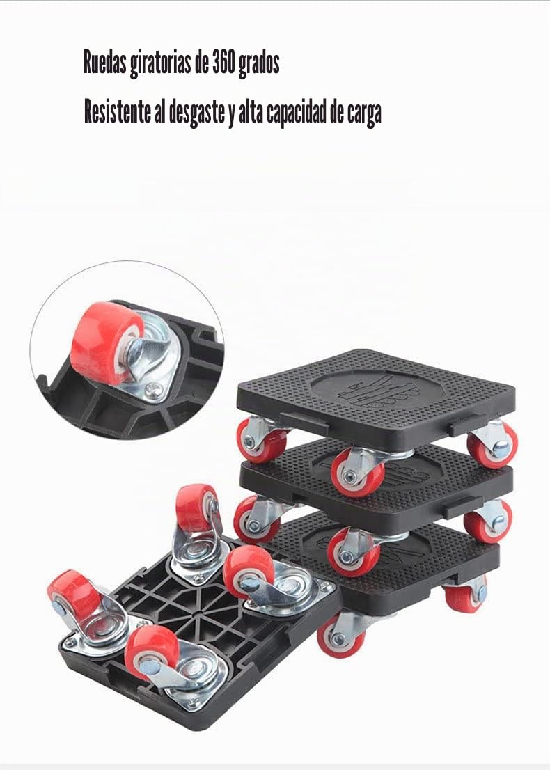 Elevador de Muebles Pesados con Barra de extensión y 4 Patines de Muebles con Ruedas, Capacidad de Carga de 400 kg, Juego de Herramientas para Mover Muebles