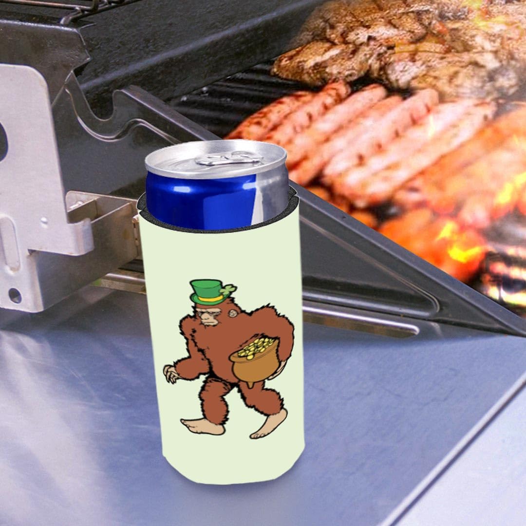 St Patricks Day Accessories Sasquatch Leprechaun 12-Pack Ultra Slim Can Thermocoolers