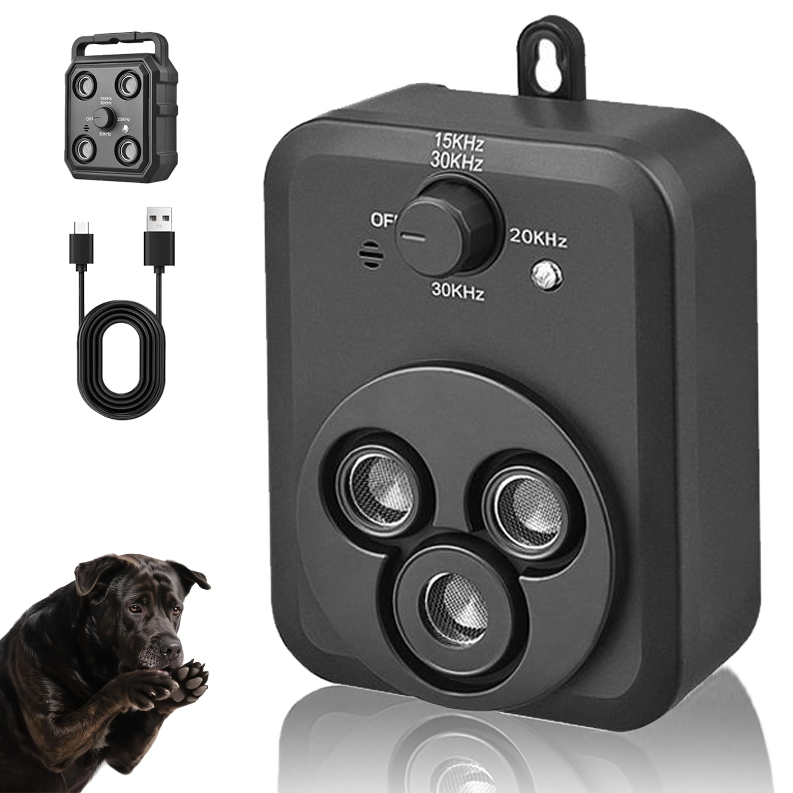 Barkbuz Anti Bark Device, Qinux Barkbuz for Dogs, Correct Your Dog Bad Behavior at One Click, 25-40khz Three-Speed Frequency Conversion, IPx4 Weather, Safe and Harmless (Three Heads)