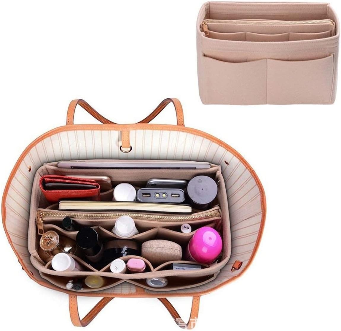 JTWEB Handbag Organiser Insert,Felt Insert Bag Organiser Bag in Bag