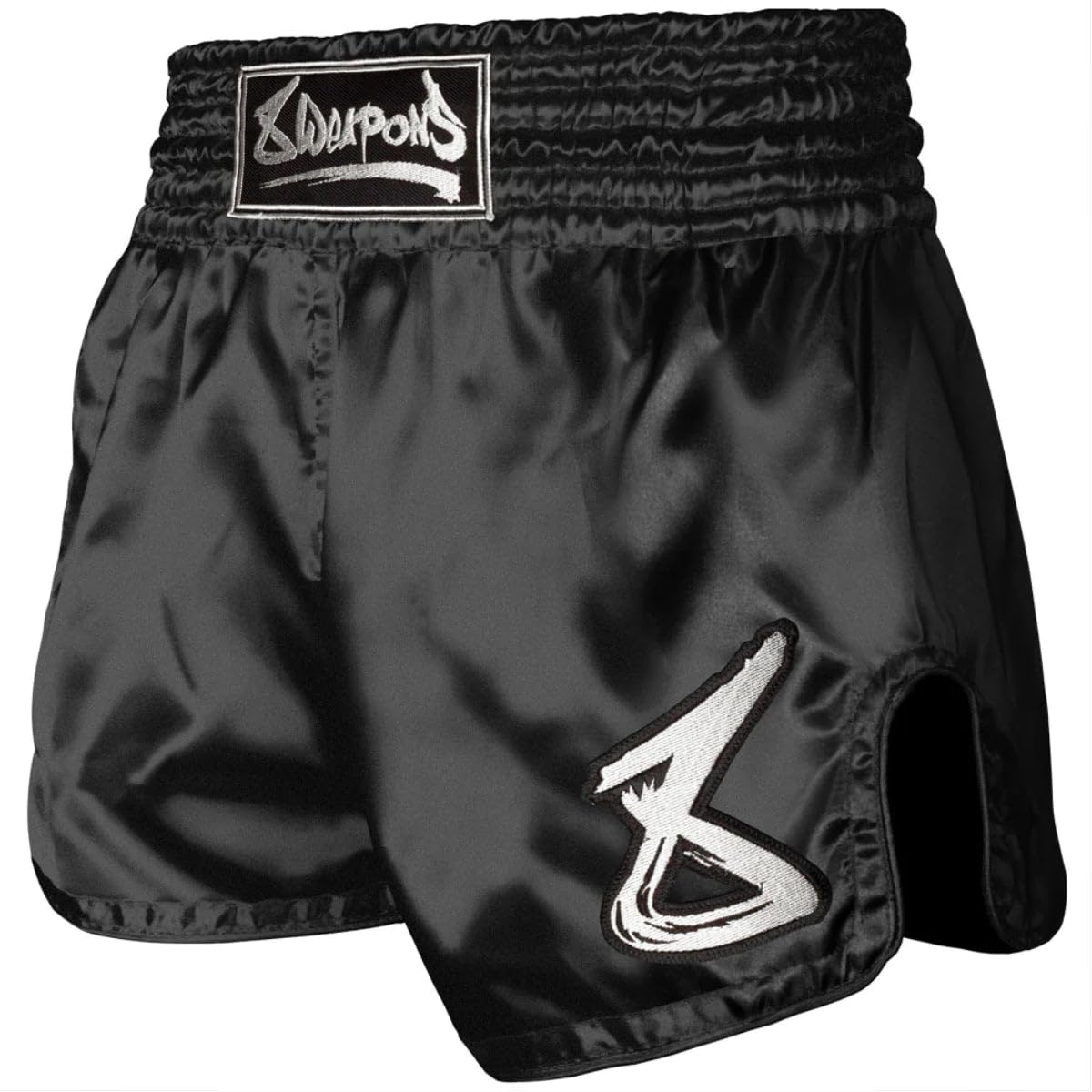8 Weapons Pantalones cortos de Boxe Thaï Strike Negro