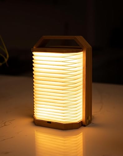 Lámpara de mano, lámpara de ambiente, lámpara portátil de papel plegable, luz nocturna, luces de libro, lámpara de campamento, luces LED para
