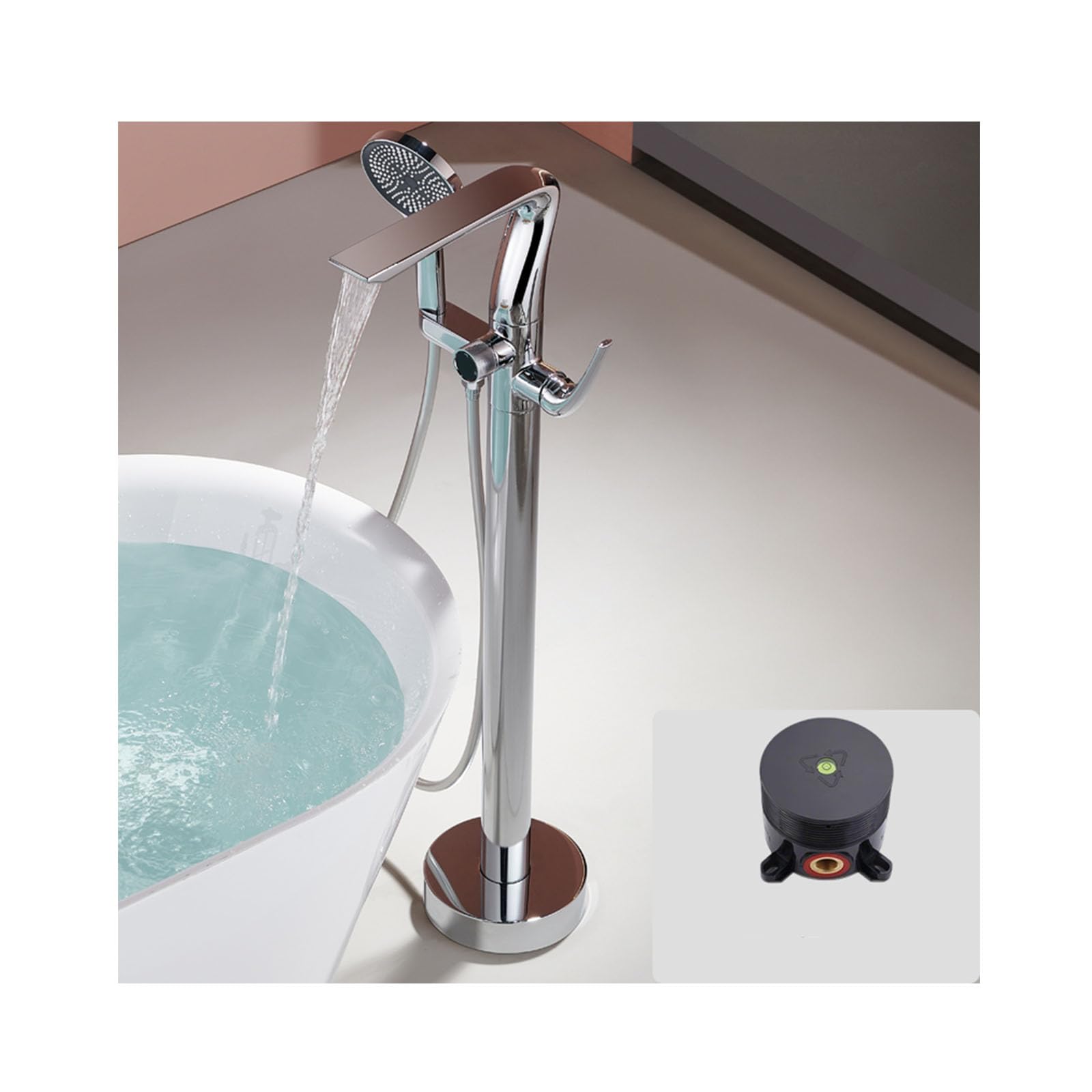Robinet de baignoire autoportant en laiton or zirconium pour salle de bain luxe