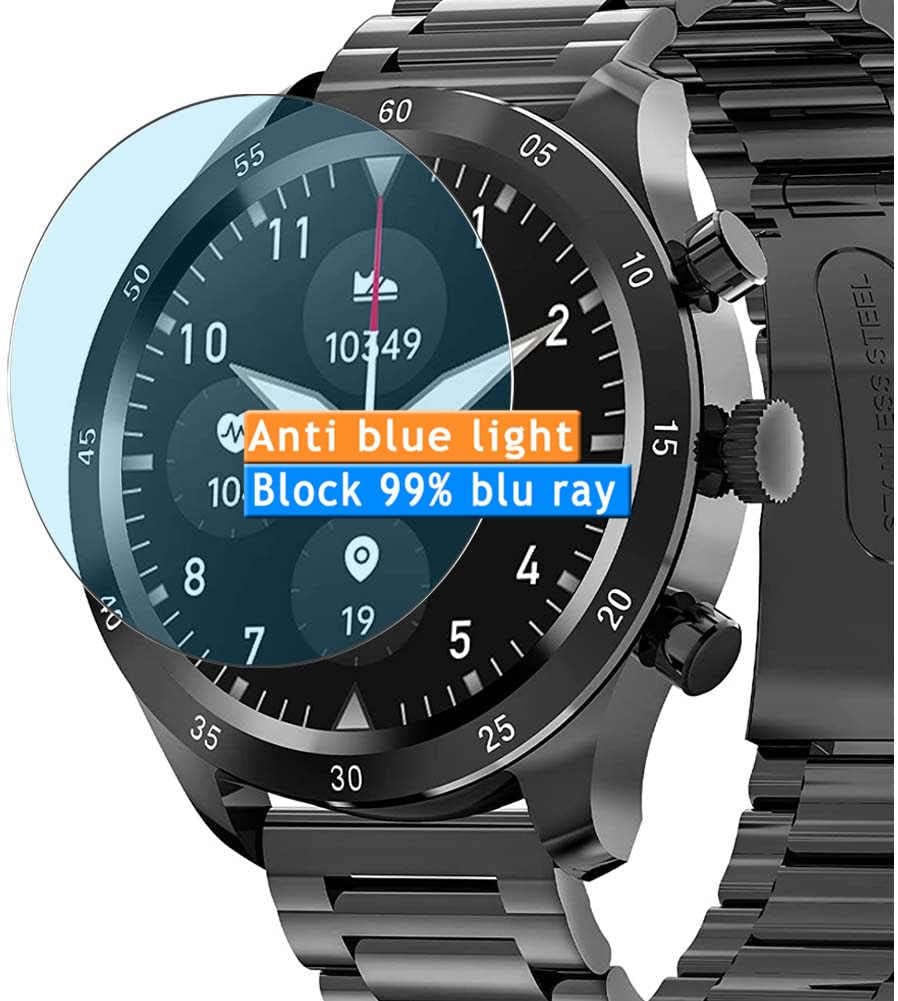 Vaxson 3-Pack Anti Blue Light Screen Protector, compatible with OBKBO I30 1.32" Smart Watch smartwatch TPU Film Protectors Sticker [ Not Tempered Glass ]