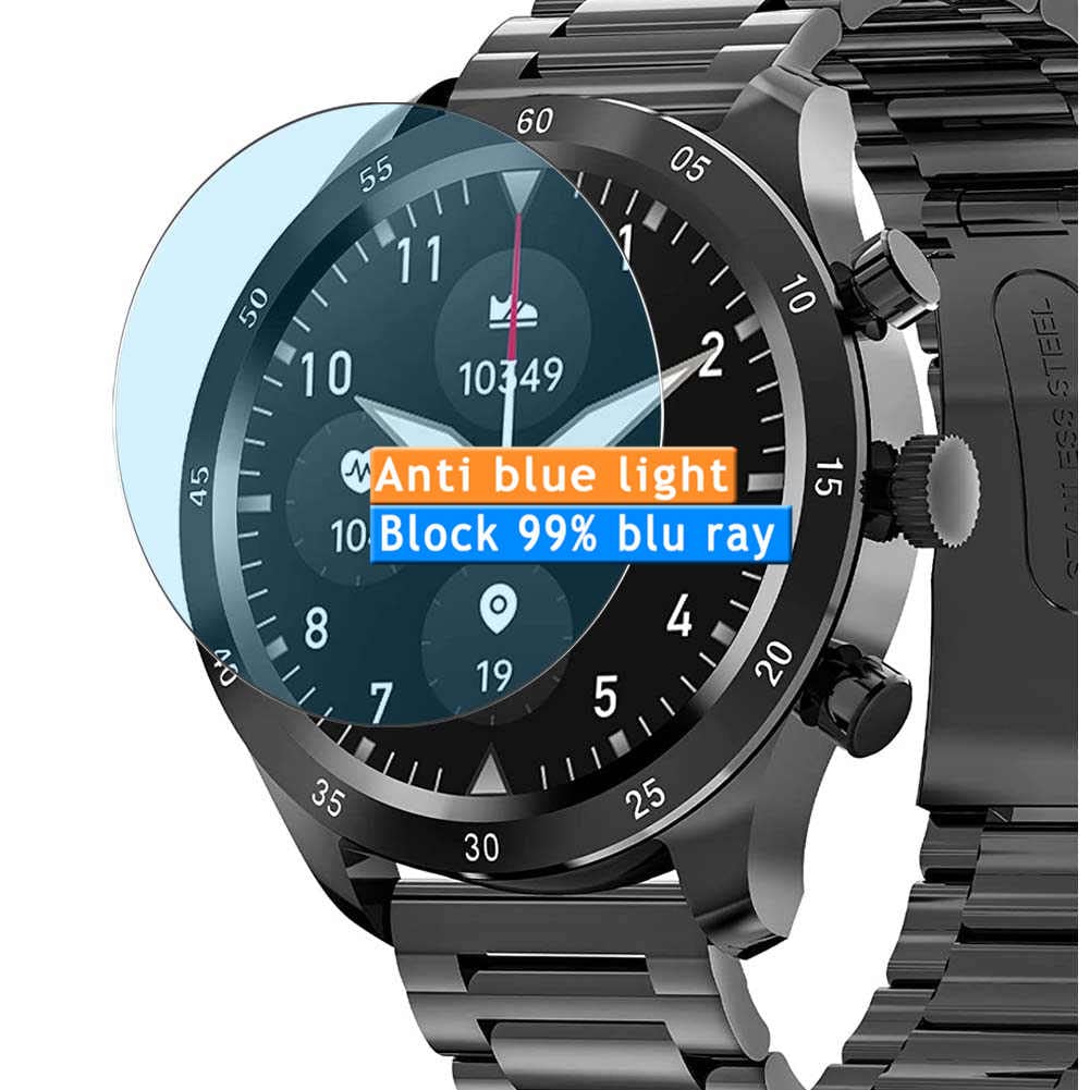 Vaxson 3-Pack Anti Blue Light Screen Protector, compatible with OBKBO I30 1.32" Smart Watch smartwatch TPU Film Protectors Sticker [ Not Tempered Glass ]