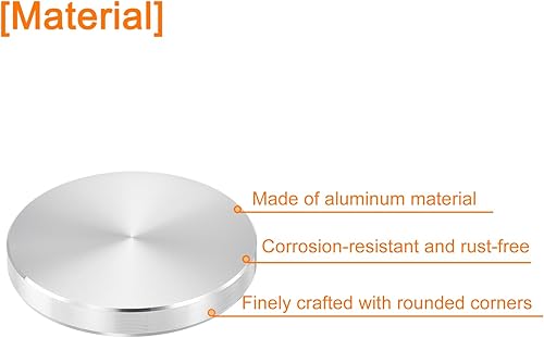 Miniatura 8 de uxcell Rosca M8 1.575 in de diámetro de forma redonda de aluminio disco hardware 4pcs, aluminio círculo disco vidrio adaptador superior para mesa de