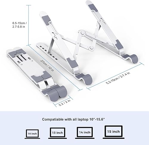 Miniatura 5 de Soporte para portátil de aluminio para escritorio Maxbook Pro Soporte ajustable Base de soporte para portátil Soporte portátil de 11-14 pulgadas