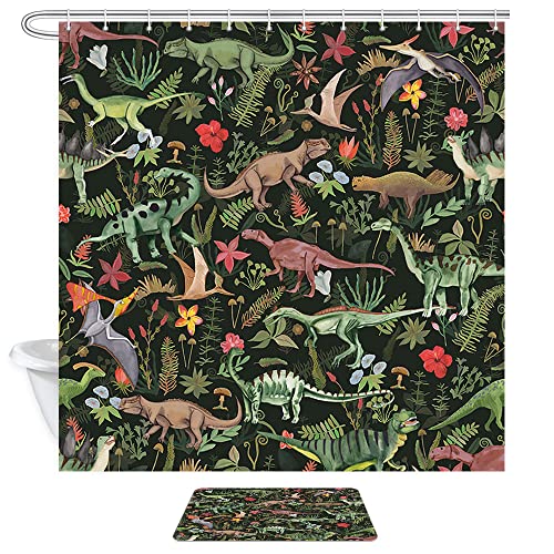 Image of Wathon Dinosaurs Shower Curtain for Kids