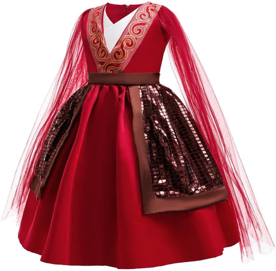 Dressy Daisy Girls Princess Warrior Costume Hanfu Chinese Heroine Dress Up Halloween Party Outfit