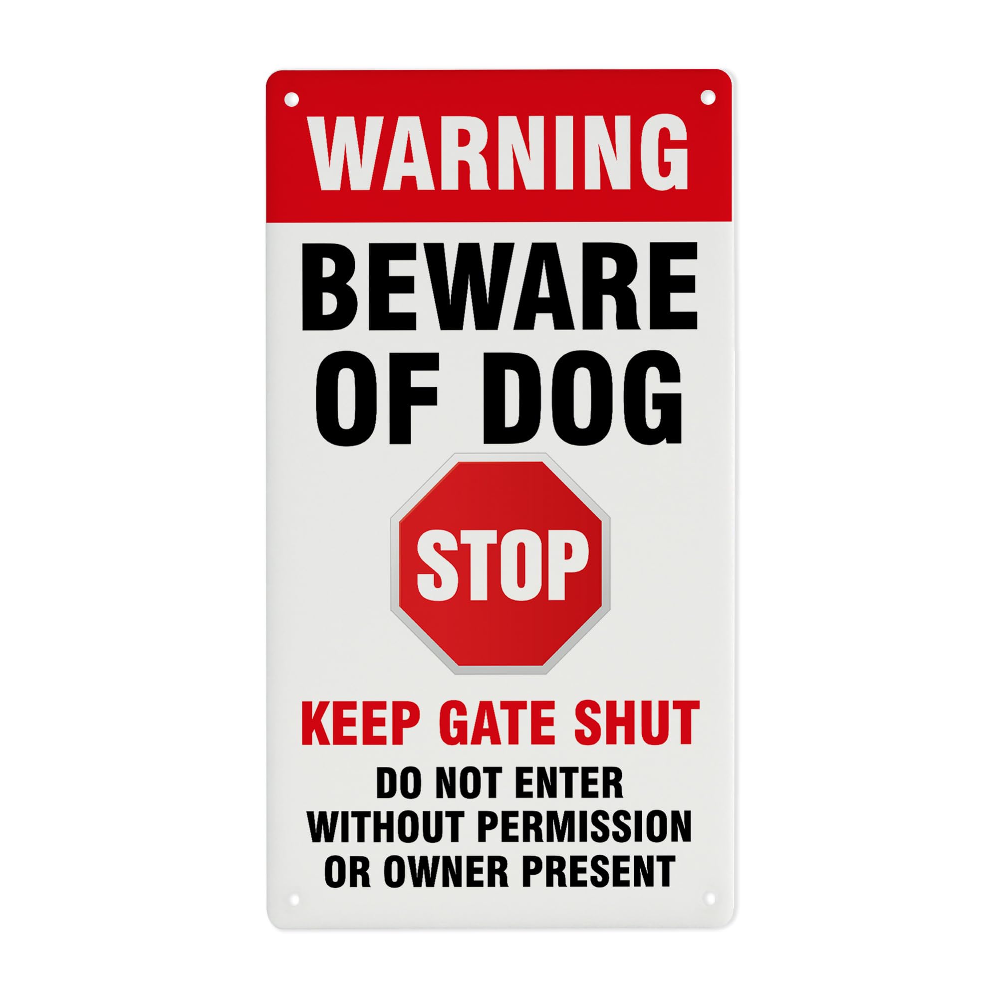 Red Ocean Warning Beware of the Dog Sign Acrylic Signs Beware of Dog Signs for Fence Keep Gate Shut 22x12cm Outdoor Gate Rust Weatherproof for Fence Door