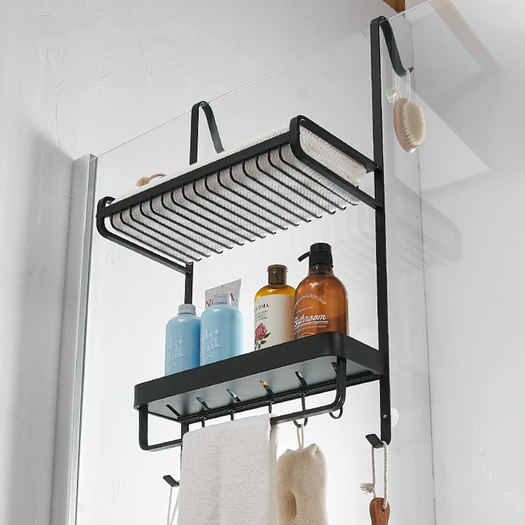 Exquisitos estantes de baño Cesta de ducha que cuelga sobre la puerta, organizador de baño Estante de almacenamiento Estante de almacenamiento Champú Jabonera Ganchos de soporte, para dormitorio, inod