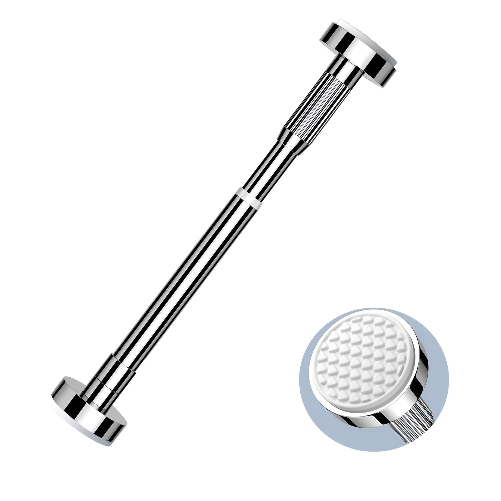 Tringle à Rideau Extensible, Tringle à Rideau de Douche en Acier Inoxydable, tringles à Rideaux antidérapantes pour fenêtre, Salle de Bain, Chambre à Coucher (Acier Inoxydable, 160
