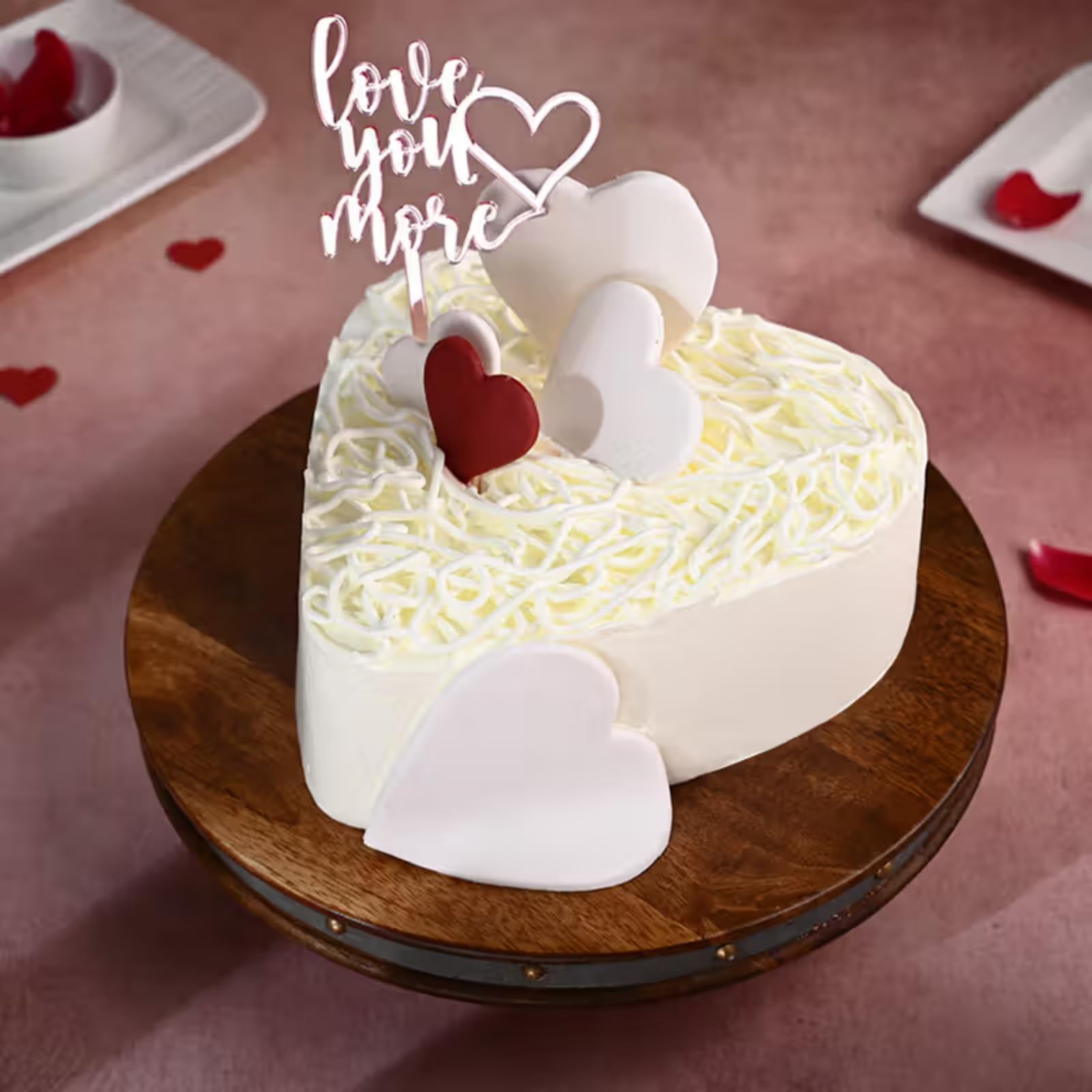 FlowerAura Delicious Fresh Pure Heart Charm Butterscotch Cake With Topper For Birthday & Anniversary Cake, Valentine Day Cake For Boyfriend, Girlfriend, Husband & Wife (Same Day Delivery) (0.5Kg)-image-16