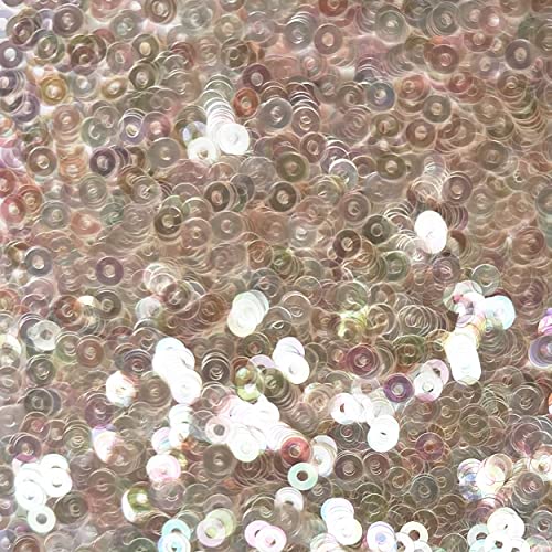 4mm Flat Sequins Clear Pink Warm Hue Super Shiny Crystal Rainbow Iris Made in USA