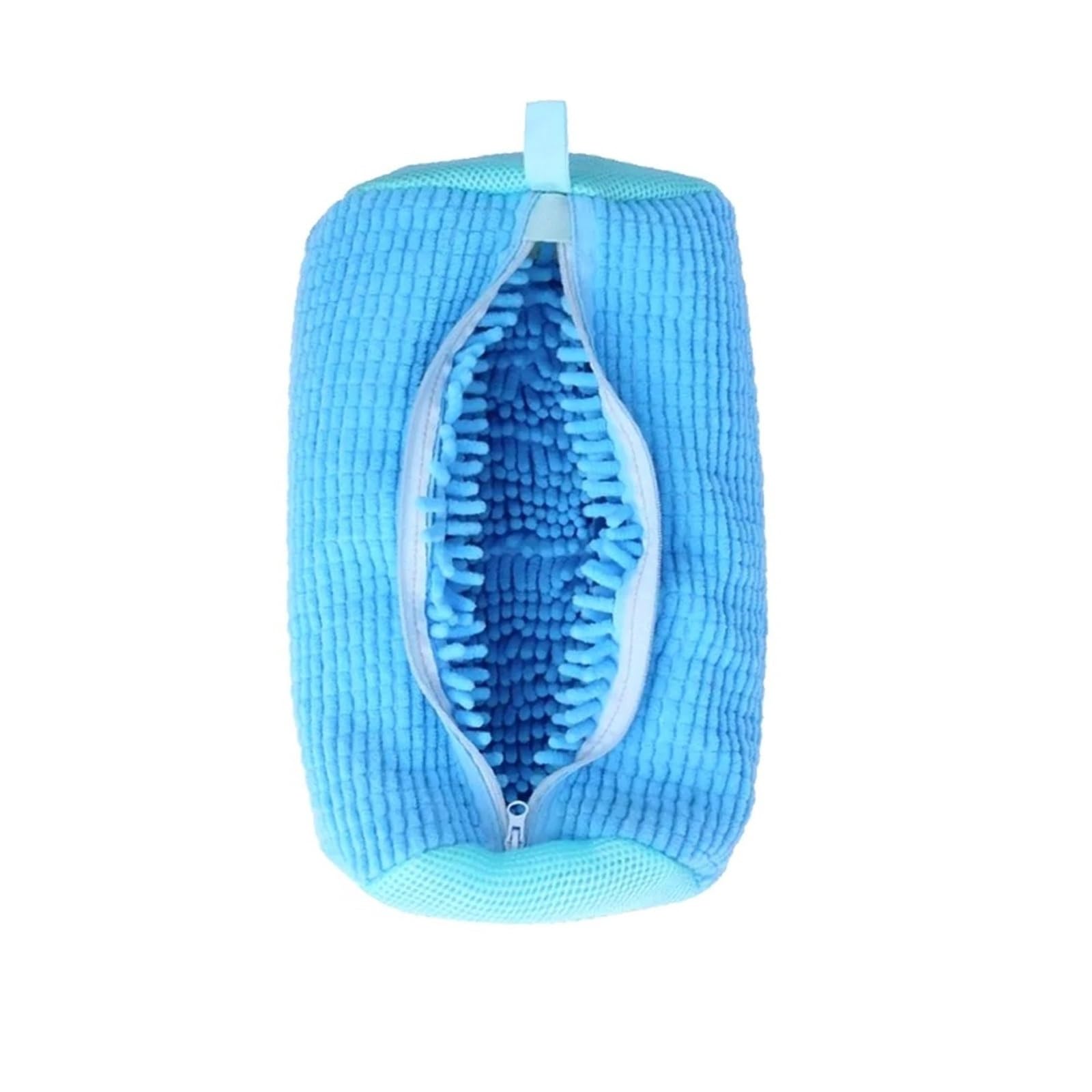 Reusable Durable Fluffy Shoe Washing Bag Cleaning Machine-Washable Laundry Bag With Zipper Closure(1pc Blue)