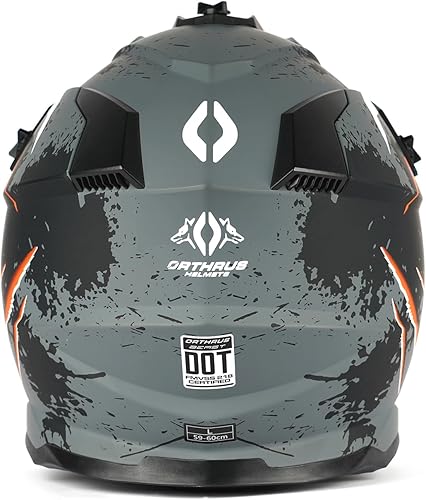 Miniatura 5 de Casco Orthrus Greyhound todoterreno seguridad y rendimiento máximos para entusiastas adultos de ATV, motocross, motos de tierra y motos de nieve -