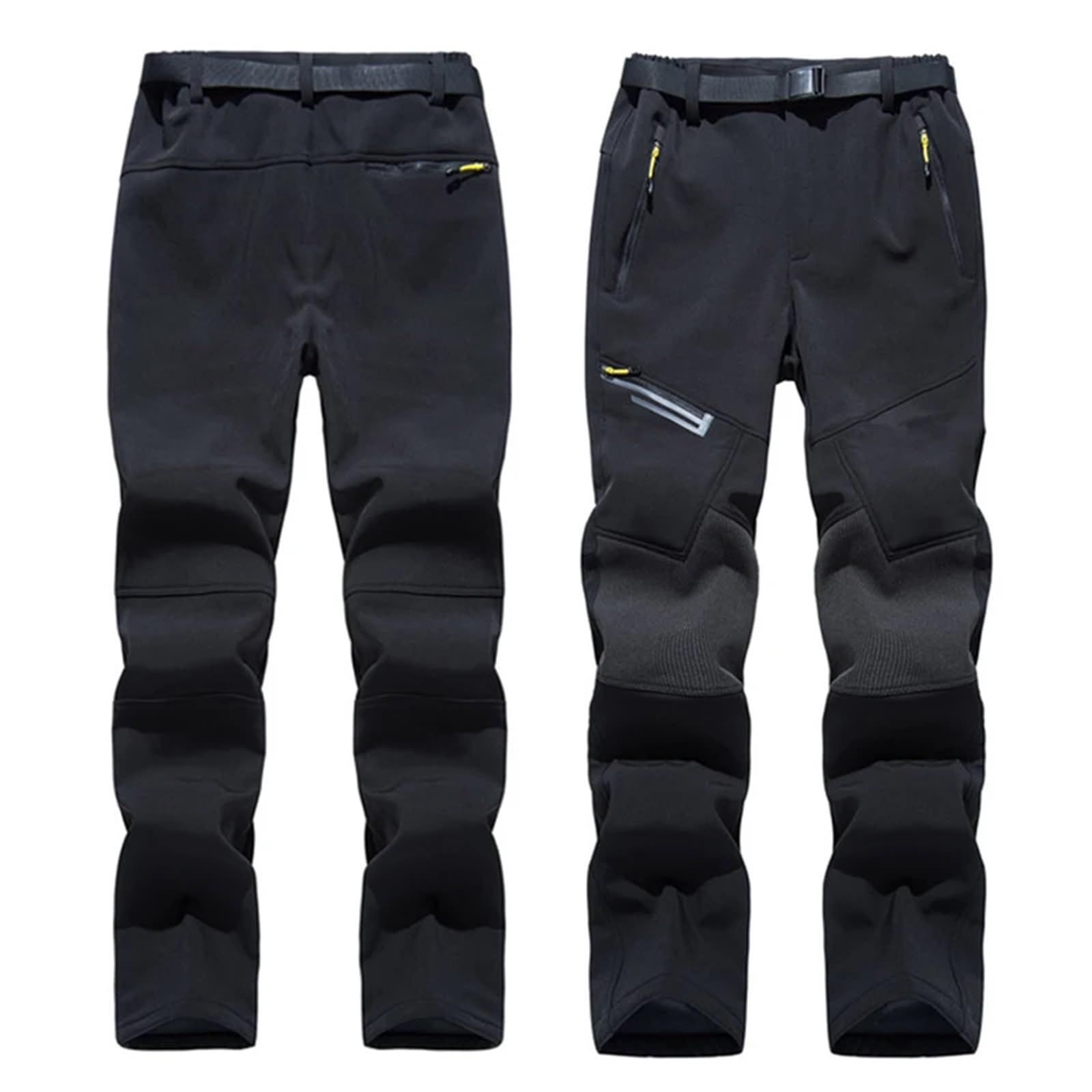 Pantaloni da trekking invernali impermeabili e antivento for uomo donna, in softshell, con 4 tasche cerniera Per Outdoor