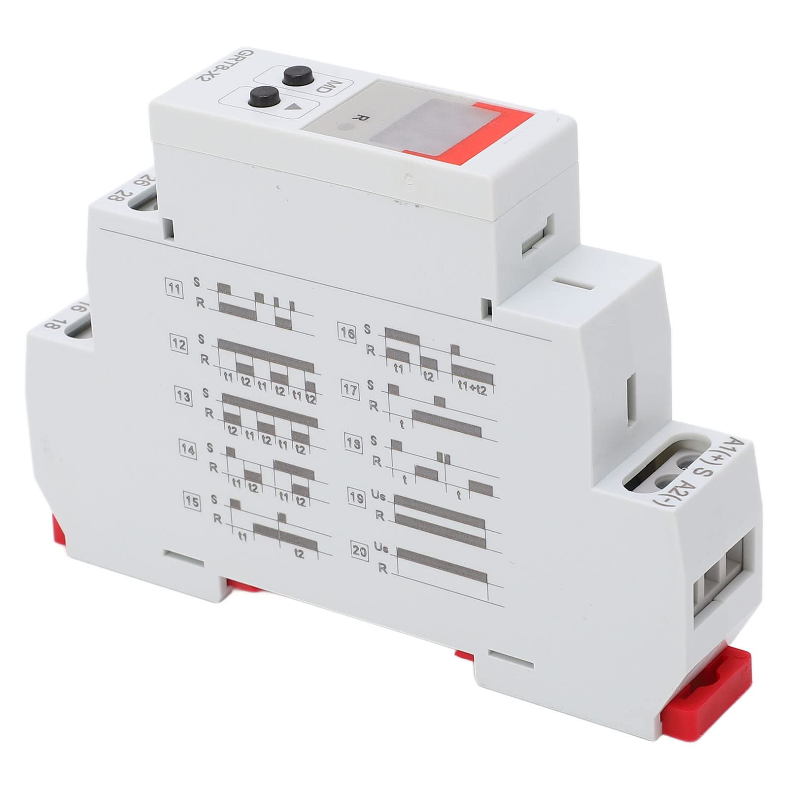 Temporizador de retardo de relé de Tiempo con Pantalla Digital y Rango de temporización Ajustable - CA 12 V - 240 V - Carcasa de ABS Retardante de Llama para Interruptor de
