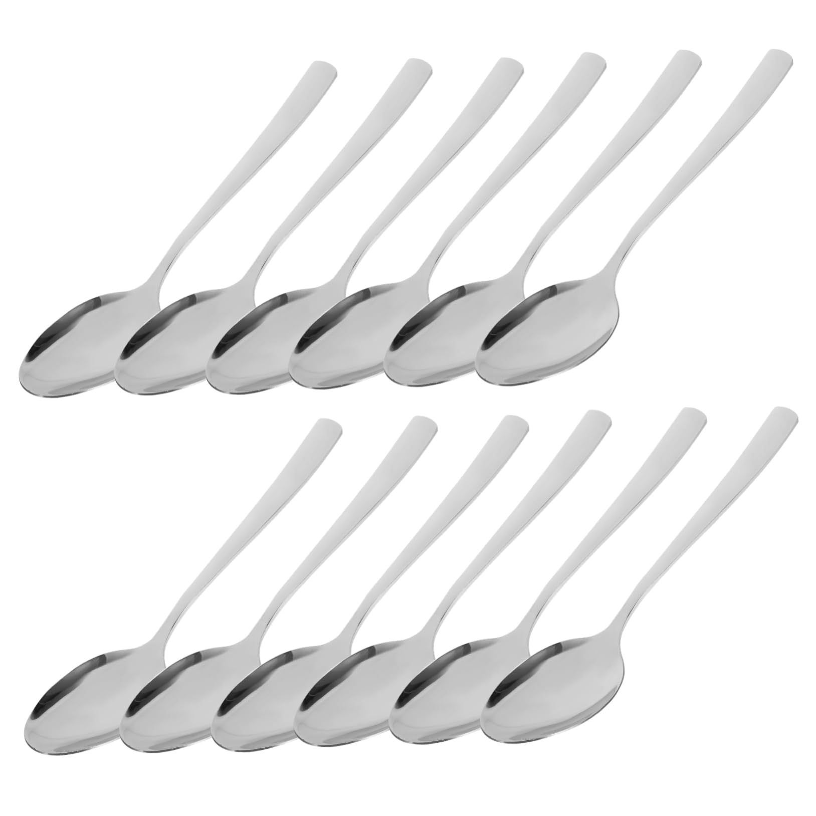 Yardenfun 12 Piezas Cucharas Inoxidable con Mango Cuadrado para Servir y Comer Resistentes para Hotel y Uso Doméstico