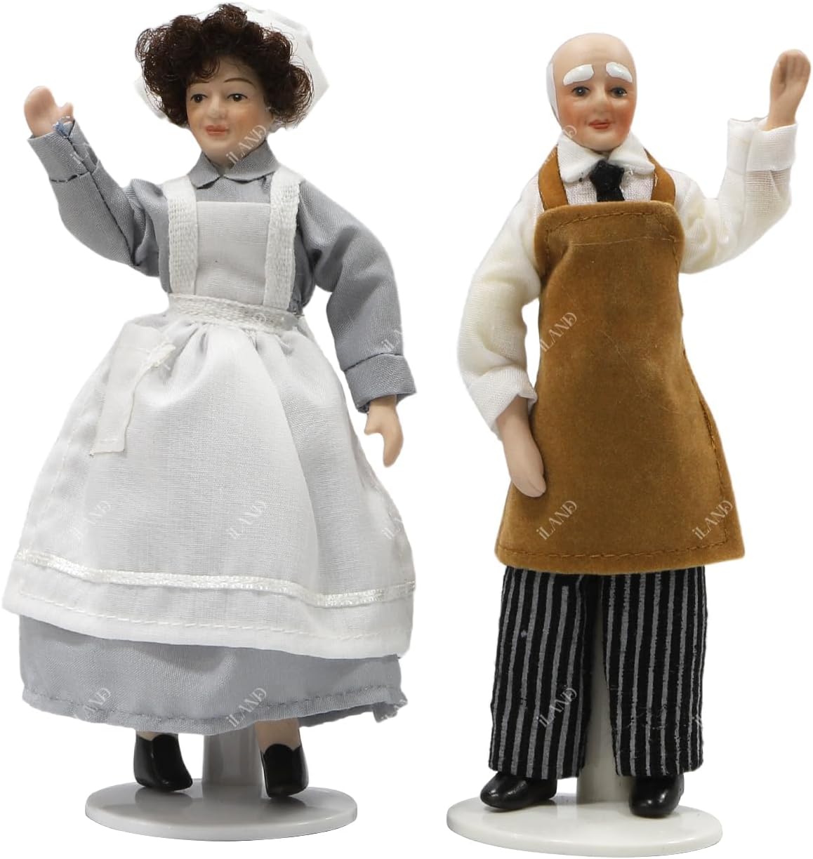 iland Dollhouse People for 1 12 Scale Accessories Miniature 6 inch Dolls for Doll House Little People Figures Mini Dollhouse Family Set Porcelain Action Figures Cute Realistic
