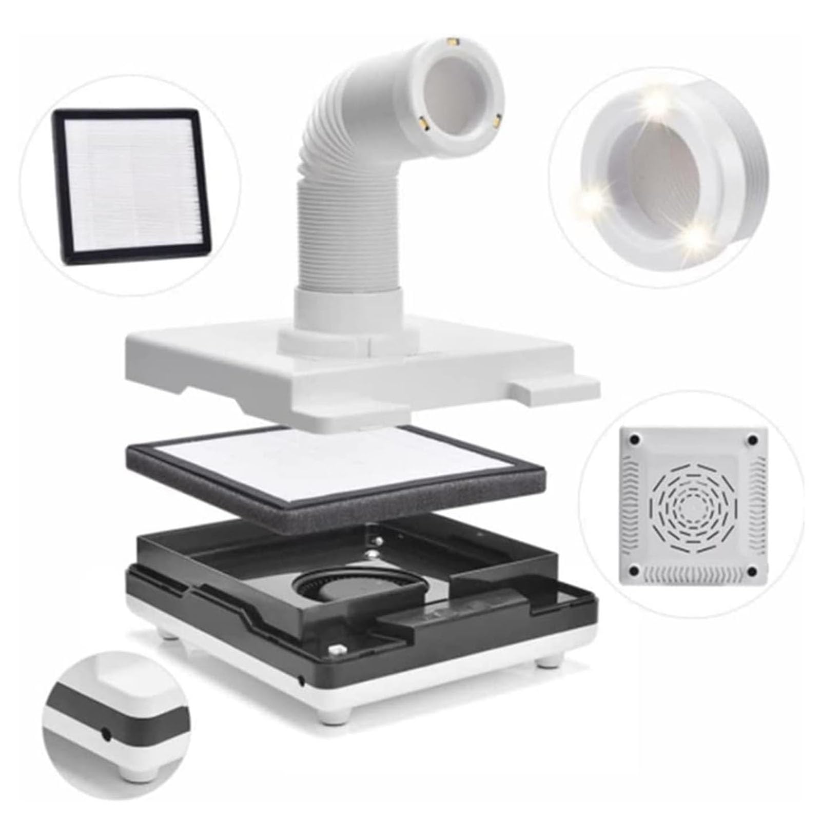 Genérico Aspiradora Dental de sobremesa, colector de Polvo for Pulido Dental, colector de Polvo for Banco de Trabajo de Pulido Dental, colector de Polvo portátil de Escritorio de 60 W