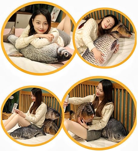 Miniatura 6 de XIYUAN Almohada de pescado 3D  Almohada suave con forma de pez de peluche, cojín de pescado  para regalo de decoración del hogar, almohada para