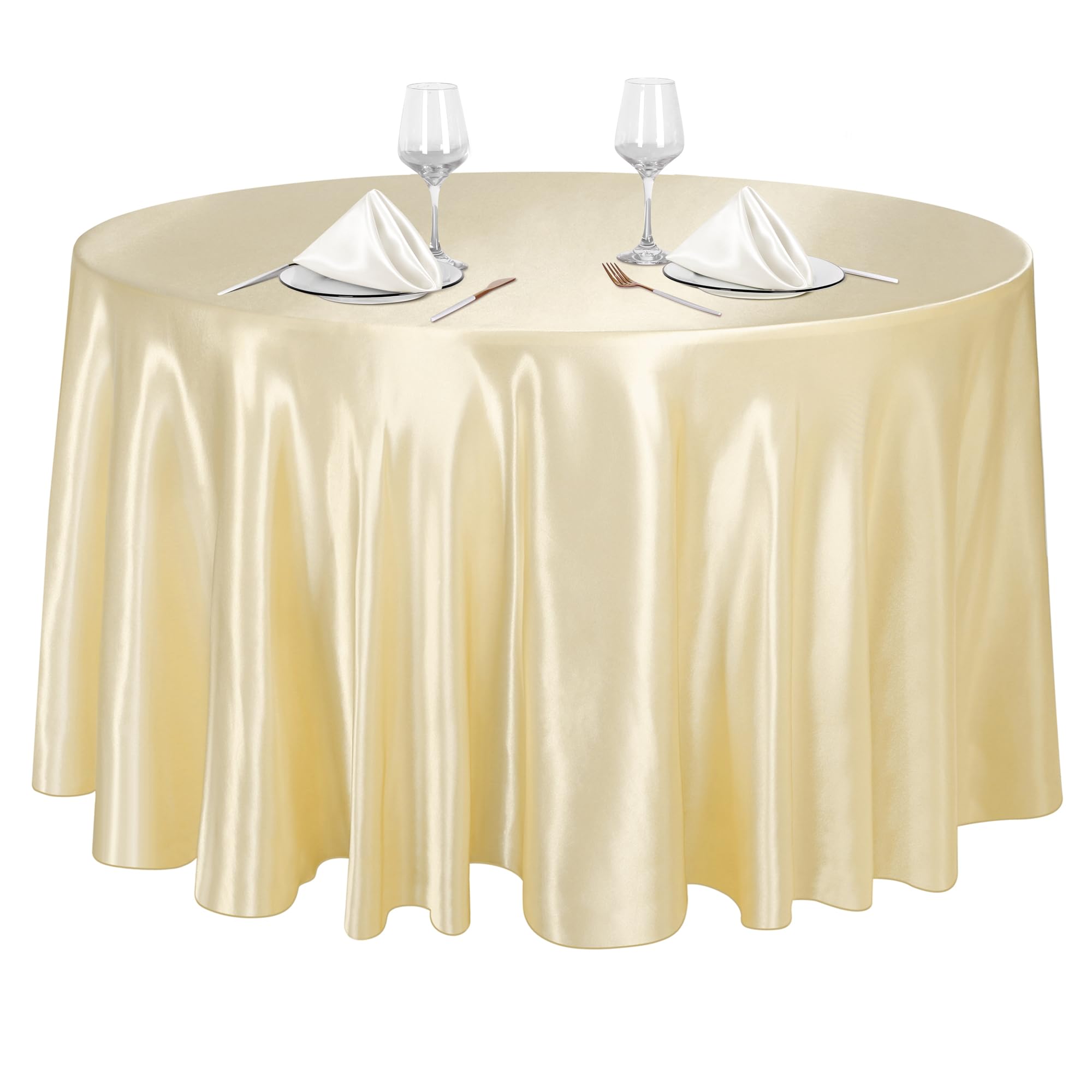 USOHJZ Tovaglia Rotonda Tovaglia Rotonda in Raso Sovrapposizioni for Feste di Matrimonio Decorazione Compleanno Bagno Ristorante Tovaglia for la casa(Black,228CM