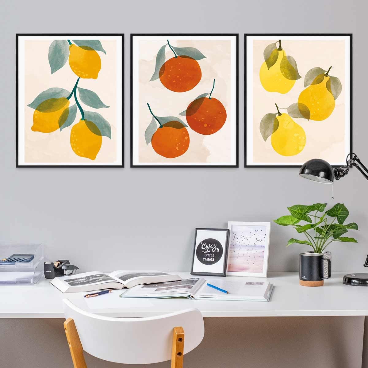 PHOTOLINI Cadre photo 40 x 50 cm noirs, lot de 3 cadres en plastique étroits, verre acrylique, à suspendre, avec accessoires - pour documents, diplômes, certificats et photos
