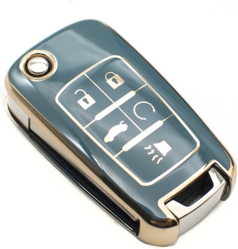 FEYOUN Funda para llavero compatible con Chevy Chevrolet Equinox Camaro Cruze Malibu Sonic Volt Spark Impala Buick Encore Allure TPU remoto sin