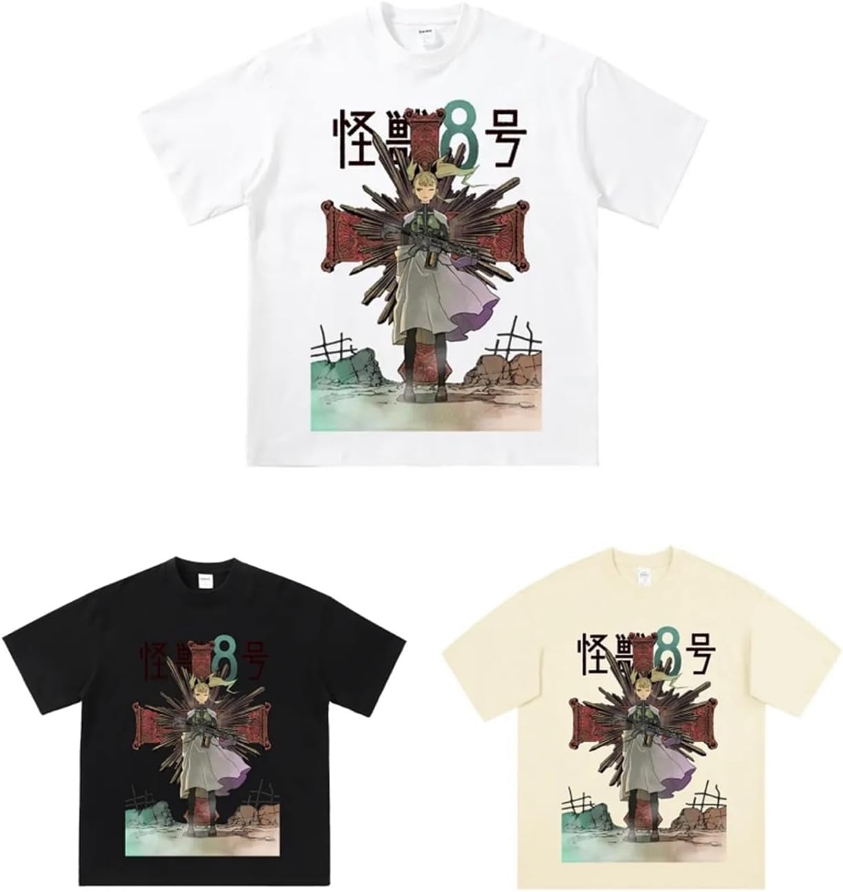 Amazon.co.jp: 怪獣8号 半袖 Tシャツ 上着 夏服 四ノ宮奇 可露 アニメ