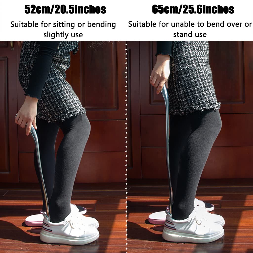 Calzador-Cuerno de Calzado for Mujeres Mayores Calzador de Mango Largo de aleación de Aluminio, Uso doméstico Cómodo de sostener Ayudante de Calzado, Levantador de Zapatos Estable y su