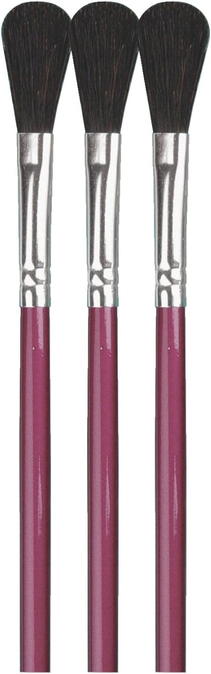 Sax True Flow Oval Wash Camel Hair Easel Brush, 1/2 Inch, Pack of 3