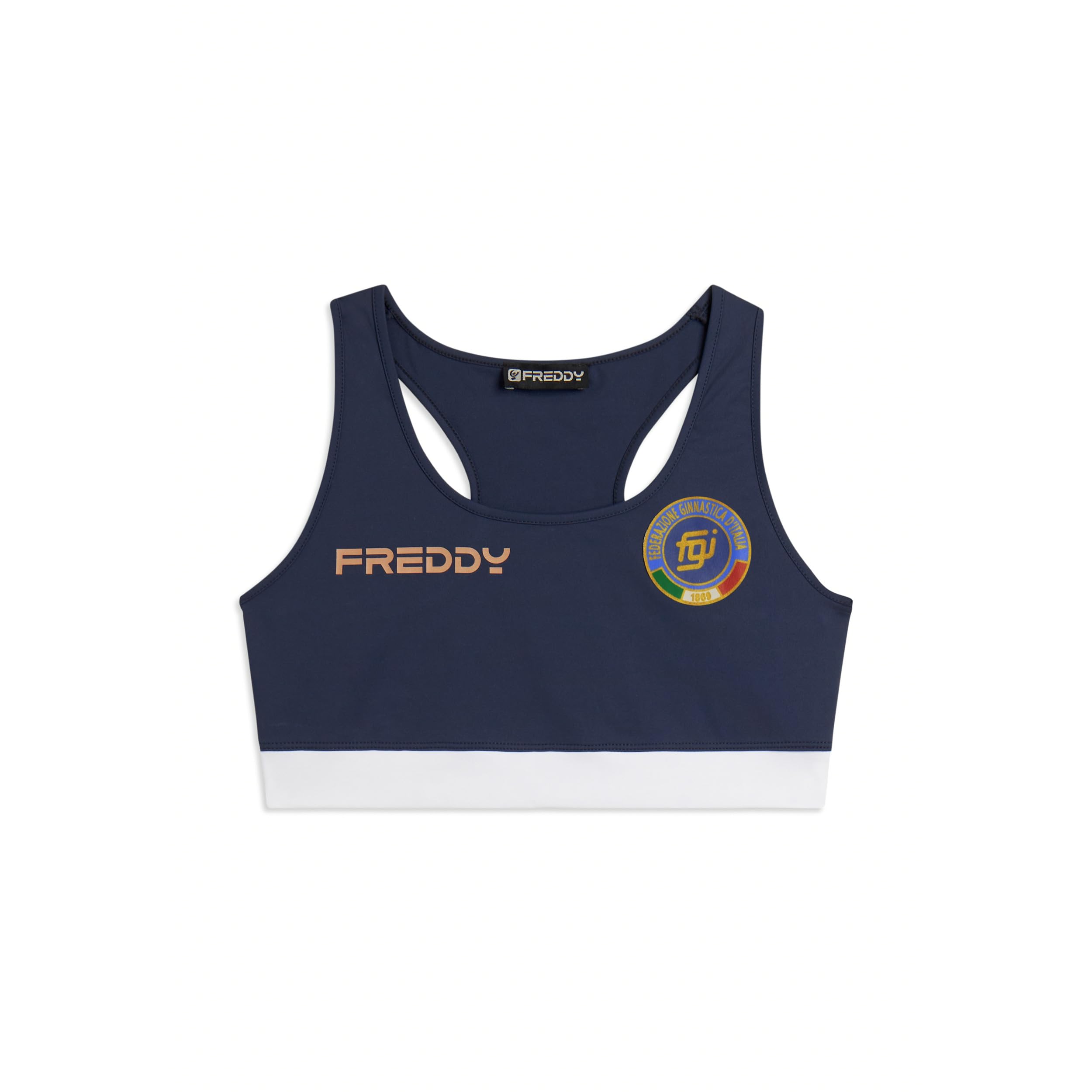 FREDDY - Top Sportivo Donna Italia Fgi in Jersey di Nylon, 80% Poliammide 20% Elastan