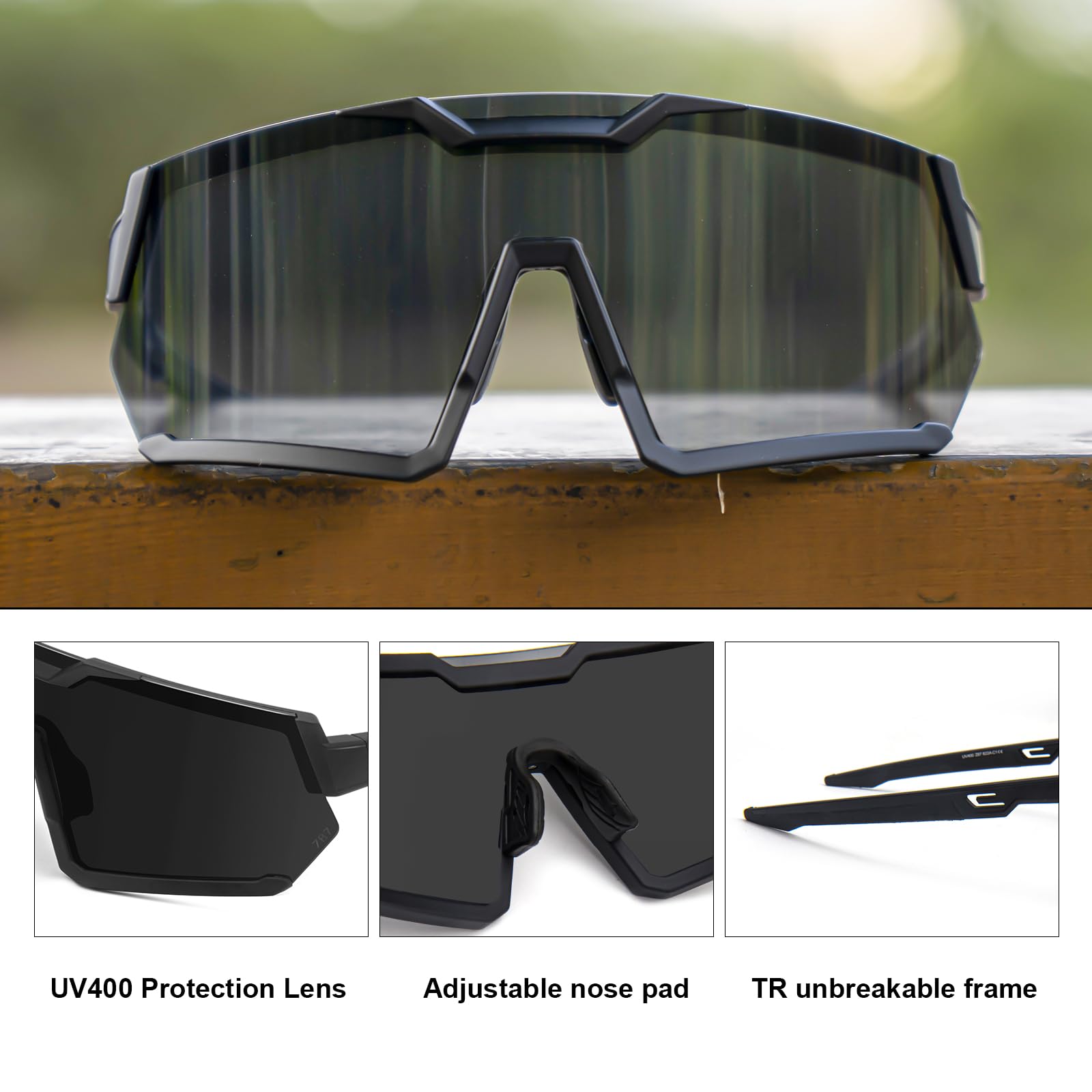 Gafas de sol Z87 para hombres y mujeres, gafas de sol deportivas de seguridad para correr, ciclismo, marco ANSI Z87 TR90, protección UV400 8001