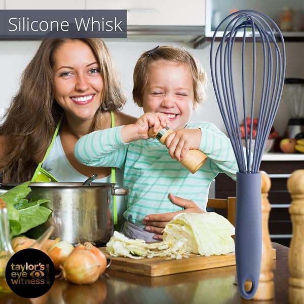 Utensilios de cocina, colores variados Silicone Whisk 29cm/11.5" Azul vaquero. - 2