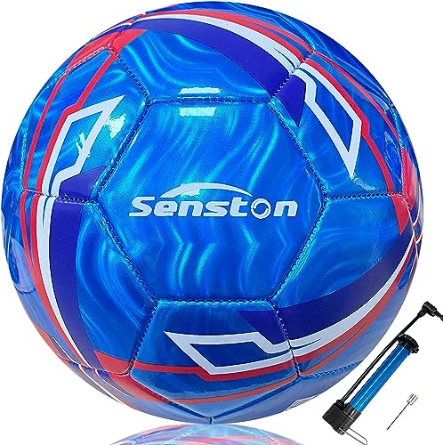Image of Senston Soccer Ball Size 5 for Kids and Adult Training Ball Official Match Football Balls with Pump
