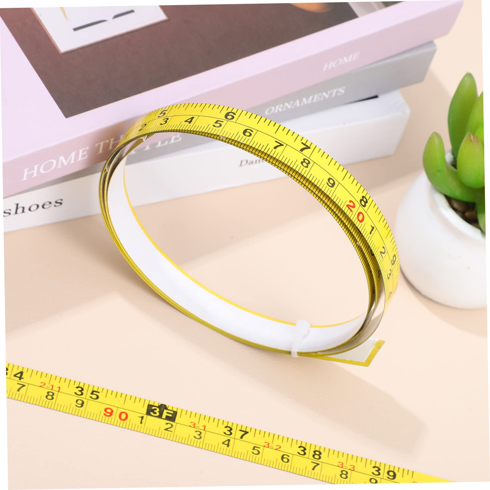 Hemobllo 9piezas Cinta Métrica Autoadhesiva Escalas Imperiales y Métricas Regla Flexible De Carbono Para Mesas De Trabajo Para Carpinteros y Manualidades