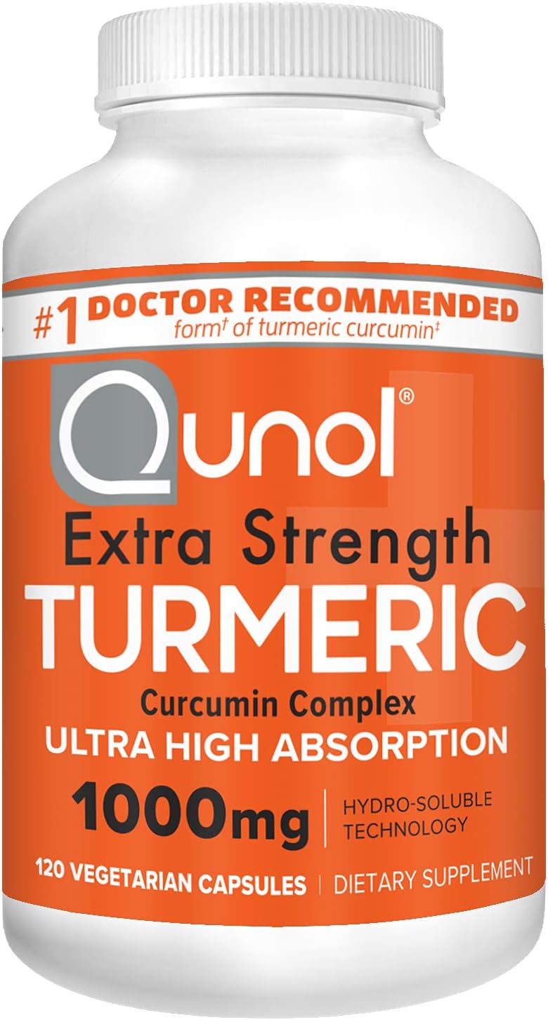 Turmeric Curcumin Capsules, Qunol with Ultra High Absorption 1000mg, Alternative to Turmeric Curcumin with Black Pepper, Joint Support, Dietary Supplement, Extra Strength, 120 Vegetarian Capsules : Health & Household