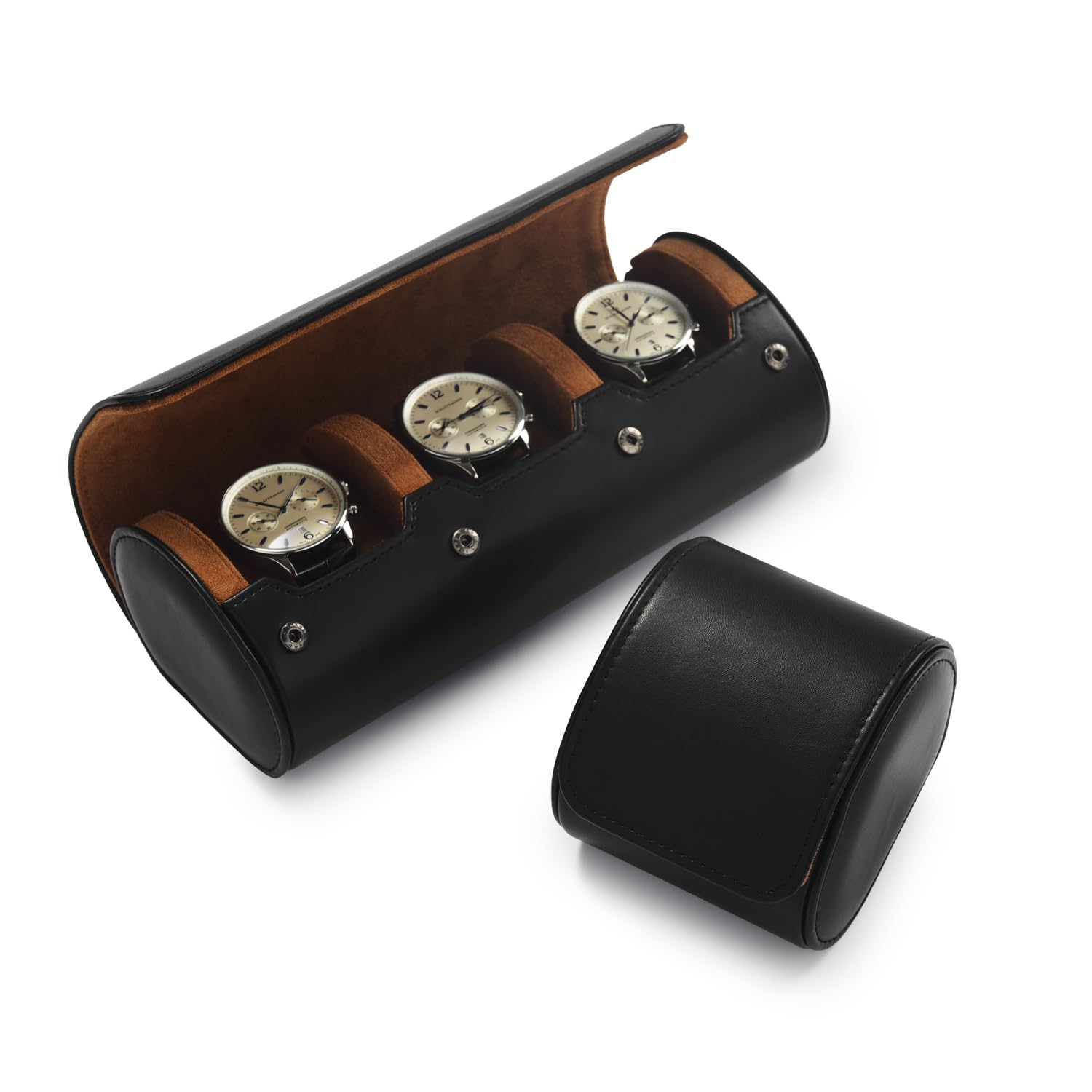 Papten 腕時計ボックス PUレザー 腕時計ロール オーガナイザーボックス メンズ 2スロットウォッチ トラベルケース ジュエリー収納ケース 男性と女性へのギフト (