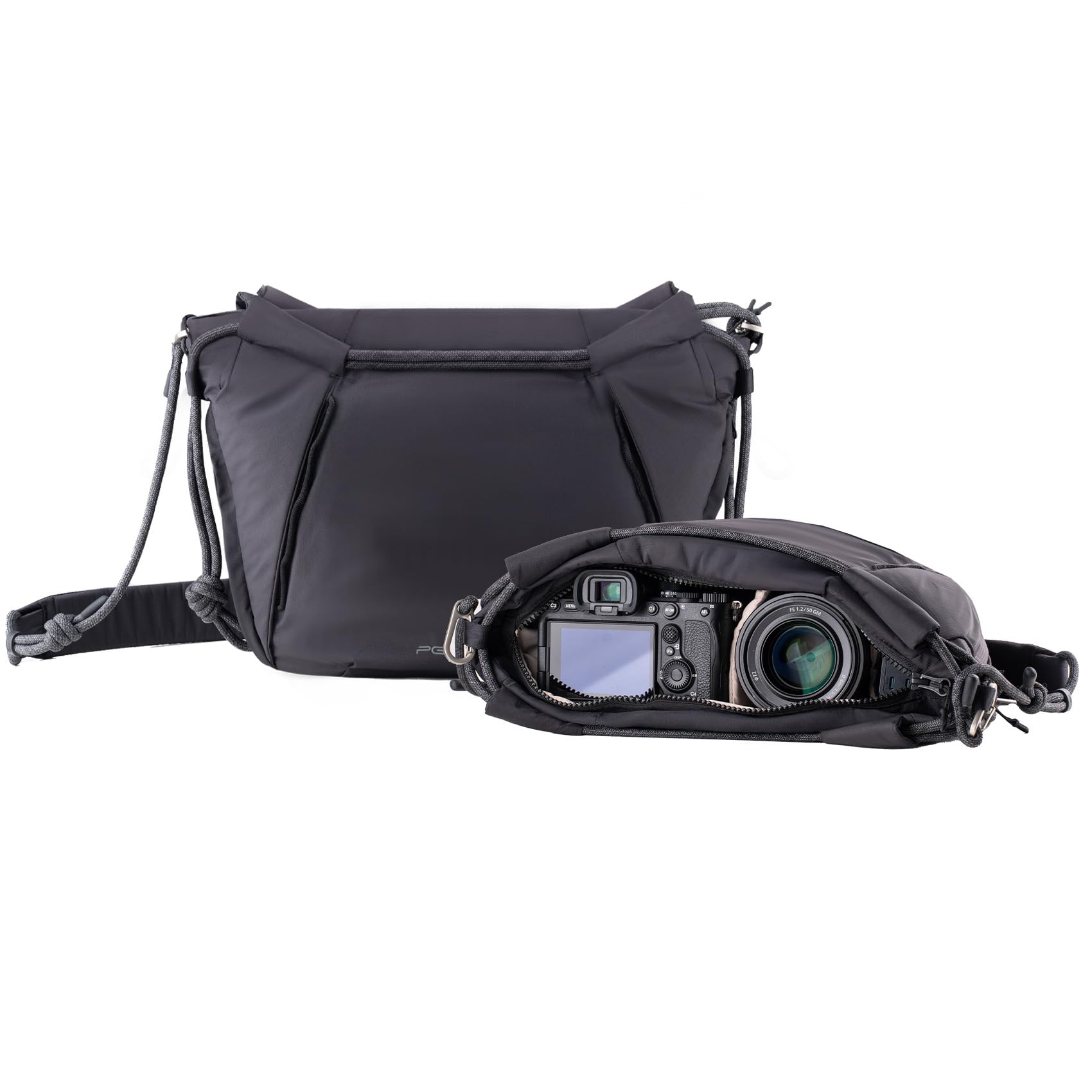 PGYTECH OneGo Rode Strap Sac Photo Multifonction – Bandoulière Urbaine Sac Compact pour Sony/Canon/Nikon/appareils sans Miroir, Noir Nuit