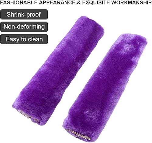 Miniatura 2 de 2 fundas para correa de cinturón de seguridad, almohadillas de hombro de felpa suave y cómoda para asientos de automóvil, cochecitos (morado)