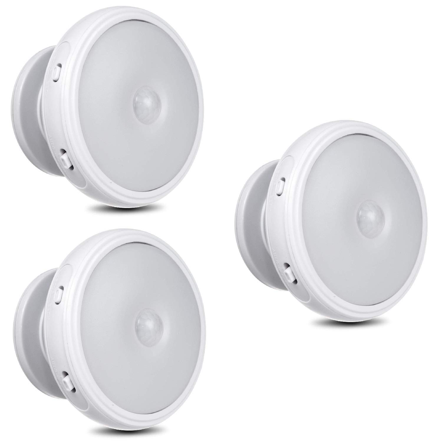 Maclean MCE223 LED Lamp with Motion Sensor Night Light Battery Powered PIR Sensor Auto On/Off 360 ° Rotatable Magnetic Base (3 Pieces Set)